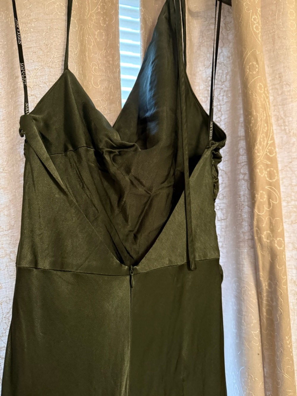 Shona Joy Giorgio Asymmetrical Satin Slip Midi Dress - Picture 6 of 7